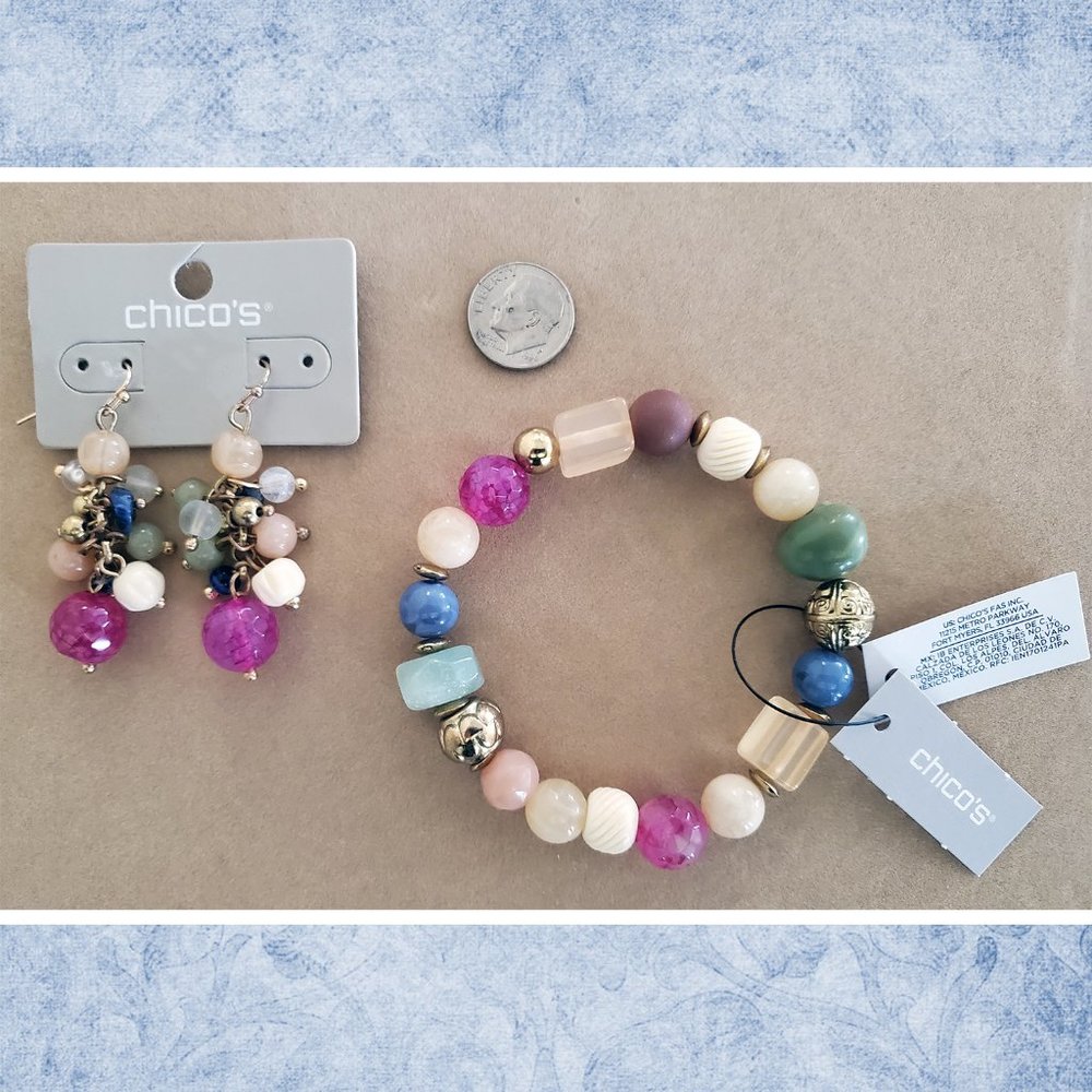 NEW Chicos Earrings and Bracelet SET